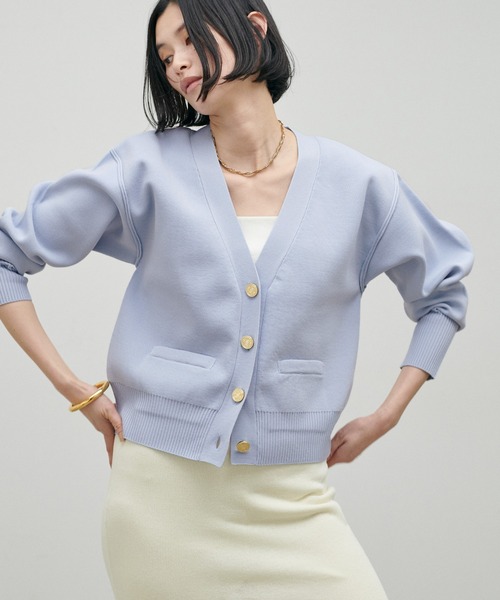 LARUTA（ラルータ）の「【LARUTA】お家で洗える金釦ポリニットカーディガン（カーディガン/ボレロ・レディース・サックスブルー/ライトベージュ/ブラック/レッド/アイボリー・FREE）」の21枚目の写真