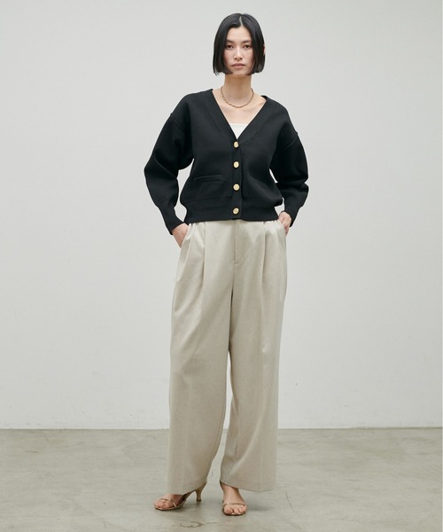 LARUTA（ラルータ）の「【LARUTA】お家で洗える金釦ポリニットカーディガン（カーディガン/ボレロ・レディース・サックスブルー/ライトベージュ/ブラック/レッド/アイボリー・FREE）」の15枚目の写真