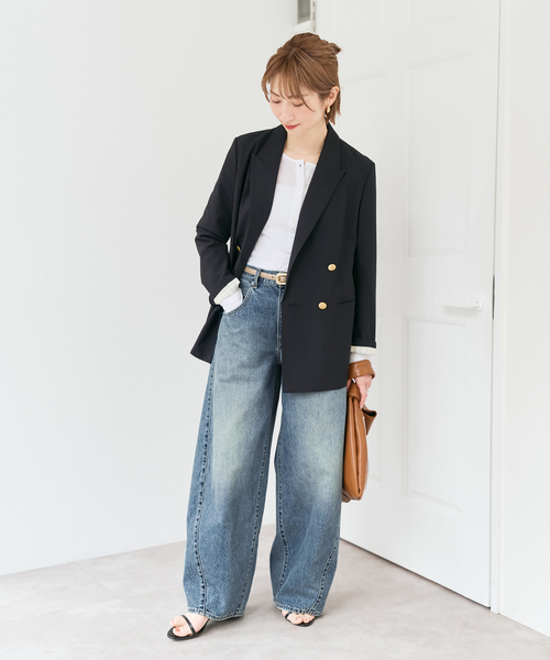 Spick & Span(スピックアンドスパン)の「LEVI'S/リーバイス 別注SMU SUPER BAGGY BARREL*(デニムパンツ・レディース・ブルー・28/27/26/25/24/23)」の4枚目の写真