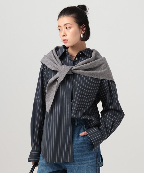 BAYFLOW（ベイフロー）の「ブロードストレッチシャツ（シャツ/ブラウス・レディース・ライトブルー/ネイビー/ピンク/ホワイト・FREE）」の15枚目の写真