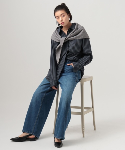 BAYFLOW（ベイフロー）の「ブロードストレッチシャツ（シャツ/ブラウス・レディース・ライトブルー/ネイビー/ピンク/ホワイト・FREE）」の16枚目の写真