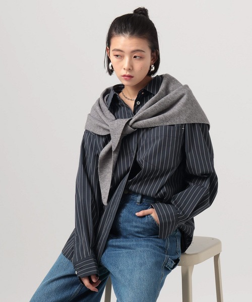 BAYFLOW（ベイフロー）の「ブロードストレッチシャツ（シャツ/ブラウス・レディース・ライトブルー/ネイビー/ピンク/ホワイト・FREE）」の17枚目の写真