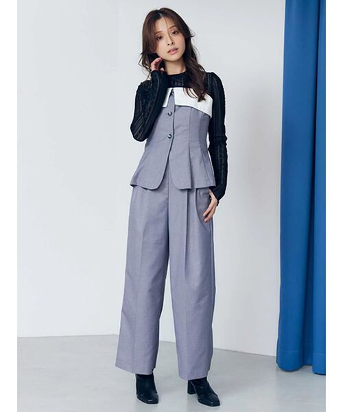 MERCURYDUO（マーキュリーデュオ）の「カットレースアシメトップス（Tシャツ/カットソー・レディース・オフホワイト/ブラック・FREE）」の5枚目の写真