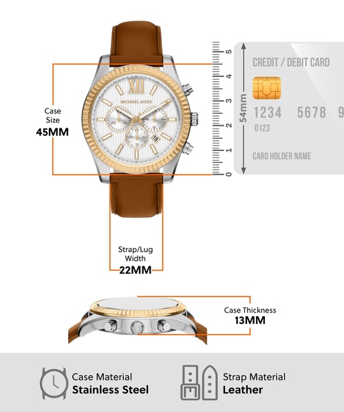 MICHAEL KORS（マイケルコース）の「マイケル・コース 腕時計 メンズ アナログ レザー MK9257（アナログ腕時計・メンズ・ブラウン・FREE）」の5枚目の写真