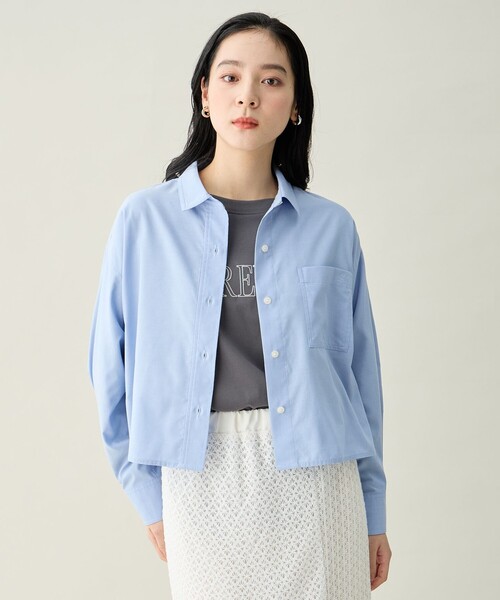 ANY（エニィ）の「ANYクロップドシャツ（シャツ/ブラウス・レディース・ホワイト系・F）」の7枚目の写真