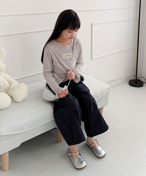 aimoha(アイモハ)の「【aimoha-KIDS-】キッズ サイドリボンティアードワイドパンツ(カーゴパンツ・キッズ・グレー/イエロー/ネイビー・110/130/140/150/120)」の14枚目の写真