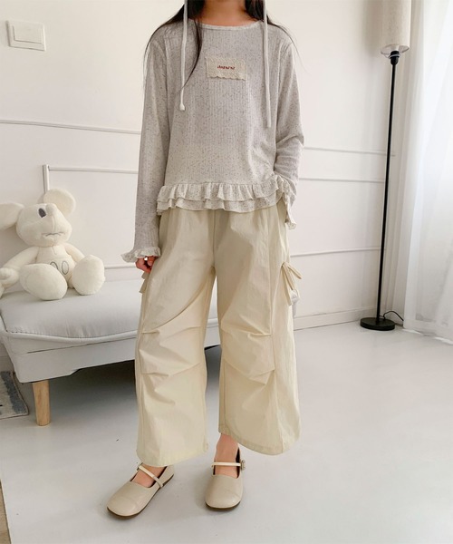 aimoha(アイモハ)の「【aimoha-KIDS-】キッズ サイドリボンティアードワイドパンツ(カーゴパンツ・キッズ・グレー/イエロー/ネイビー・110/130/140/150/120)」の22枚目の写真
