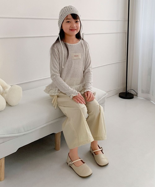aimoha(アイモハ)の「【aimoha-KIDS-】キッズ サイドリボンティアードワイドパンツ(カーゴパンツ・キッズ・グレー/イエロー/ネイビー・110/130/140/150/120)」の21枚目の写真