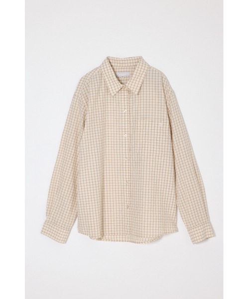 MOUSSY（マウジー）の「【26年SS新作】SUCKER CHECK シャツ（シャツ/ブラウス・レディース・ブルー/アイボリー/ブラウン・1/2）」の6枚目の写真