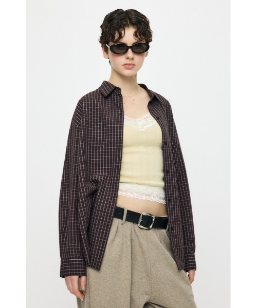 MOUSSY（マウジー）の「【26年SS新作】SUCKER CHECK シャツ（シャツ/ブラウス・レディース・ブルー/アイボリー/ブラウン・1/2）」の16枚目の写真