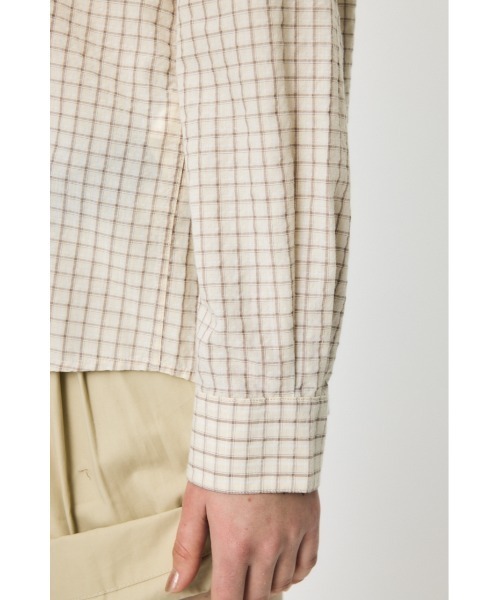 MOUSSY（マウジー）の「【26年SS新作】SUCKER CHECK シャツ（シャツ/ブラウス・レディース・ブルー/アイボリー/ブラウン・1/2）」の10枚目の写真