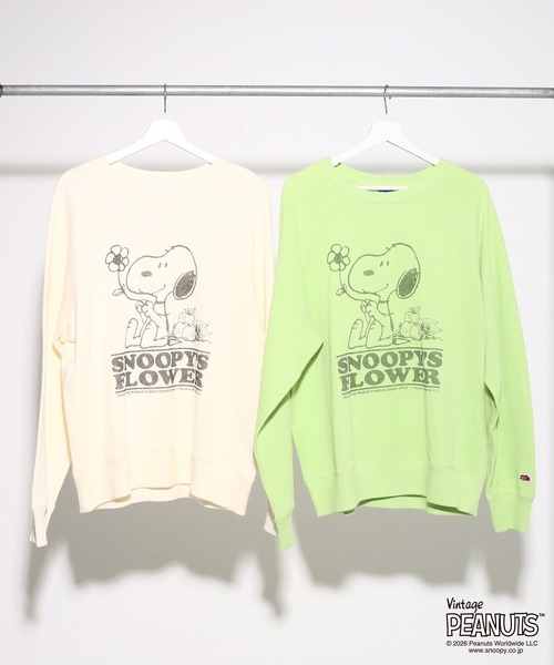 FRUIT OF THE LOOM(フルーツオブザルーム)の「【FRUIT OF THE LOOM】FTL x PEANUTS甘編み裏毛スウェット1 / ピーナッツ スヌーピー スウェット(スウェット・メンズ・クリーム/アイボリー・L/M/S)」の10枚目の写真