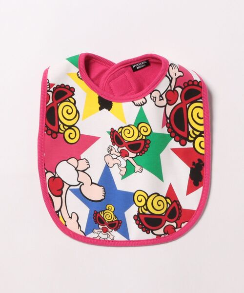 HYSTERIC MINI（ヒステリックミニ）の「SUPER STAR WITH MINI総柄 スタイ（スタイ/よだれかけ・キッズ・エメラルド/ピンク・FREE）」の2枚目の写真