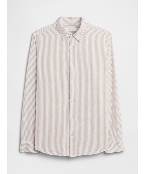 GAP(ギャップ)の「スタンダードフィット リネンブレンドシャツ(シャツ/ブラウス・メンズ・ベージュ系その他/ブルー/ホワイト×ブルー・S/XS/M/L/XL)」の8枚目の写真