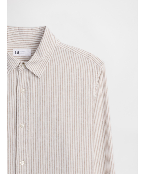 GAP(ギャップ)の「スタンダードフィット リネンブレンドシャツ(シャツ/ブラウス・メンズ・ベージュ系その他/ブルー/ホワイト×ブルー・S/XS/M/L/XL)」の11枚目の写真