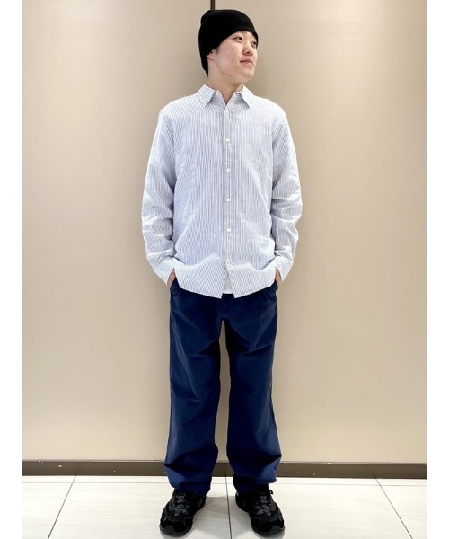 GAP(ギャップ)の「スタンダードフィット リネンブレンドシャツ(シャツ/ブラウス・メンズ・ベージュ系その他/ブルー/ホワイト×ブルー・S/XS/M/L/XL)」の14枚目の写真