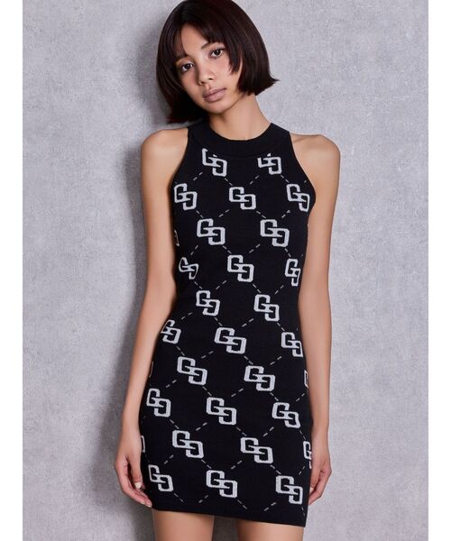 GYDA（ジェイダ）の「GG glitter quiltingアメスリニットワンピース（ワンピース・レディース・オフホワイト/ブラック・FREE）」の3枚目の写真