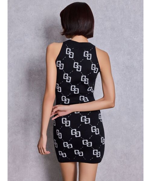 GYDA（ジェイダ）の「GG glitter quiltingアメスリニットワンピース（ワンピース・レディース・オフホワイト/ブラック・FREE）」の4枚目の写真