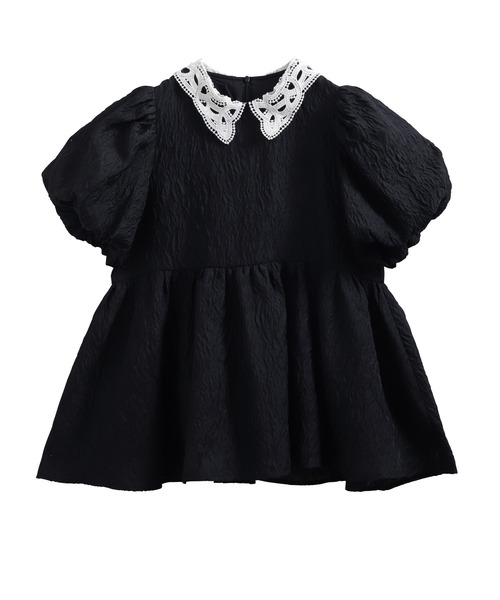 Fit more(フィットモア)の「レース衿ジャガードペプラムトップス(その他トップス・レディース・ホワイト/ブルー/ブラック・FREE)」の16枚目の写真