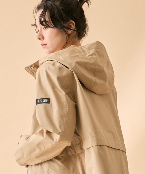 AIGLE(エーグル)の「GORE-TEX ゴアテックス 防風 防水 透湿 2レイヤー ジャケット RP(マウンテンパーカー・レディース・グリーン/ベージュ/ブラック・44/40/42/38/36/34)」の13枚目の写真