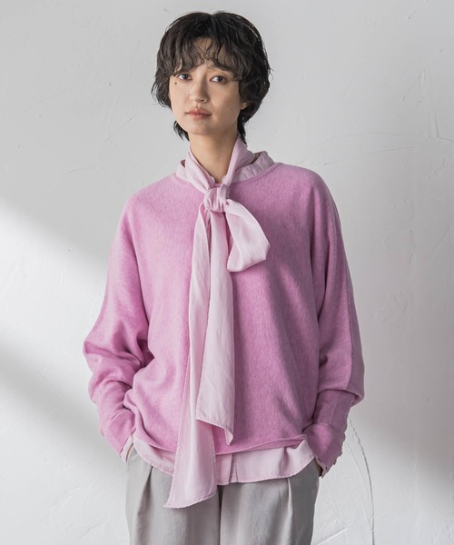 MAYSON GREY（メイソングレイ）の「袖口ボタンドルマンニットプルオーバー≪手洗い可能≫（ニット/セーター・レディース・オフホワイト/ブラック/ピンク/ブルー・M）」の22枚目の写真
