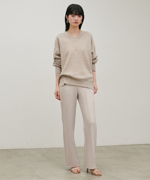 LARUTA(ラルータ)の「【LARUTA】ボンディングセミフレアパンツ(その他パンツ・レディース・ベージュ系その他/ブラック・FREE)」の13枚目の写真