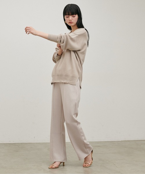 LARUTA(ラルータ)の「【LARUTA】ボンディングセミフレアパンツ(その他パンツ・レディース・ベージュ系その他/ブラック・FREE)」の11枚目の写真