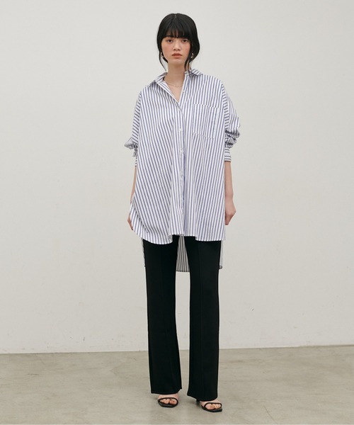 LARUTA(ラルータ)の「【LARUTA】ボンディングセミフレアパンツ(その他パンツ・レディース・ベージュ系その他/ブラック・FREE)」の9枚目の写真