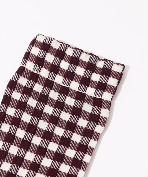 EDITION（エディション）の「edition pourell ギンガムチェック ソックス（ソックス/靴下・レディース・レッド系その他/ブラウン系その他/ネイビー・FREE）」の5枚目の写真
