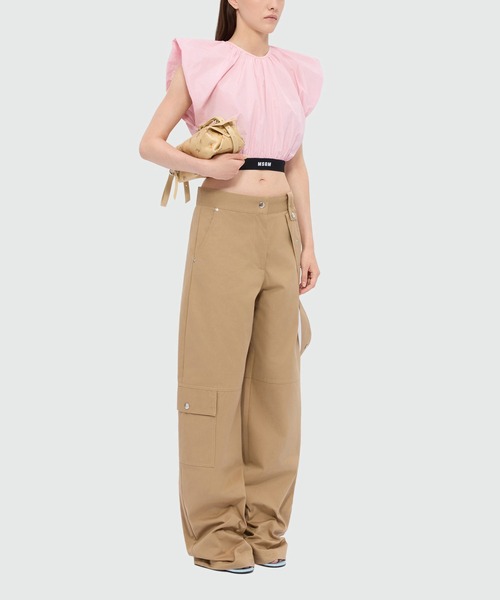 MSGM(エムエスジーエム)の「ジャガードロゴ タフタ クロップドトップス(シャツ/ブラウス・レディース・ピンク/ブラック・40)」の5枚目の写真