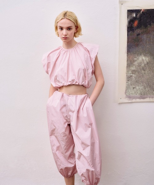 MSGM(エムエスジーエム)の「ジャガードロゴ タフタ クロップドトップス(シャツ/ブラウス・レディース・ピンク/ブラック・40)」の7枚目の写真