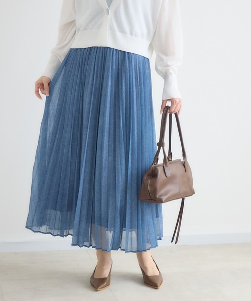 KATHARINE ROSS（キャサリンロス）の「【KATHARINE ROSS】シアーデニムプリーツスカート（デニムスカート・レディース・ネイビー/ライトブルー・FREE）」の11枚目の写真