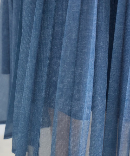 KATHARINE ROSS（キャサリンロス）の「【KATHARINE ROSS】シアーデニムプリーツスカート（デニムスカート・レディース・ネイビー/ライトブルー・FREE）」の14枚目の写真