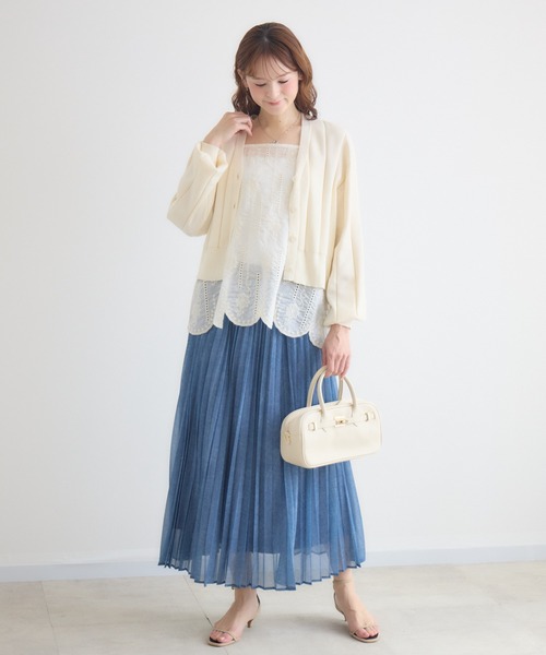 KATHARINE ROSS（キャサリンロス）の「【KATHARINE ROSS】シアーデニムプリーツスカート（デニムスカート・レディース・ネイビー/ライトブルー・FREE）」の17枚目の写真