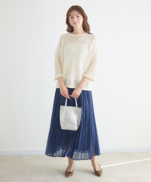 KATHARINE ROSS（キャサリンロス）の「【KATHARINE ROSS】シアーデニムプリーツスカート（デニムスカート・レディース・ネイビー/ライトブルー・FREE）」の21枚目の写真