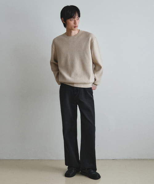 WEDNESDAY OASIS（ウェンズデーオアシス）の「[NERDKING] オールウェイズウォッシャブルクロップラウンドニット_5COLOR（ニット/セーター・メンズ・チャコールグレー/ブラック/ブラウン/オートミール・MEDIUM/LARGE/X-LARGE）」の7枚目の写真