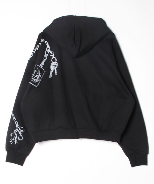 ARULE(アルール)の「A'GEM/9 × .kom 『ARULE/アルール』Chain Cross Graphic Zip Hoodie /短丈チェーンクロスグラフィックZIPパーカー(パーカー・レディース・グレー/ブラック・FREE)」の12枚目の写真