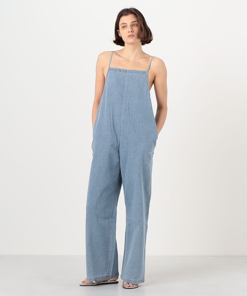 BASERANGE(ベースレンジ)の「BASERANGE YUMI JUMPSUIT コットンシルクデニム ジャンプスーツ(サロペット/オーバーオール・レディース・ライトブルー・S)」の2枚目の写真