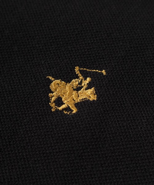 BEVERLY HILLS POLO CLUB（ビバリーヒルズポロクラブ）の「【71】【BEVERLY HILLS POLO CLUB/ビバリーヒルズポロクラブ】ワンポイント刺繍 鹿の子 リブラインポロシャツ（ポロシャツ・メンズ・グリーン/ホワイト/サックスブルー/オリーブ/ブラック/ネイビー・XL/L/M）」の10枚目の写真