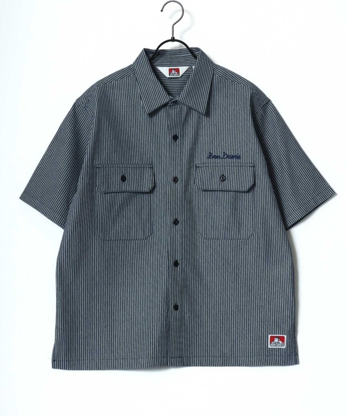 BEN DAVIS(ベンデイビス)の「BEN DAVIS/ベンデイビス SS WORK SHIRT/オーバーサイズ TCツイル ワーク レギュラーカラー 半袖シャツ/レディース メンズ(シャツ/ブラウス・メンズ・ブラック/ストライプ/ネイビー/ベージュ・XL/L/M)」の12枚目の写真