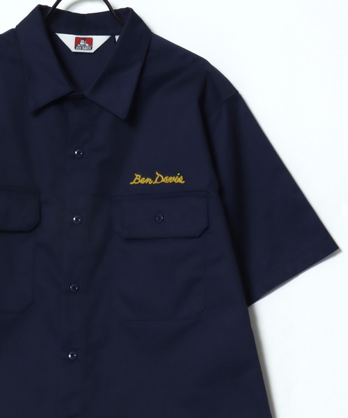 BEN DAVIS(ベンデイビス)の「BEN DAVIS/ベンデイビス SS WORK SHIRT/オーバーサイズ TCツイル ワーク レギュラーカラー 半袖シャツ/レディース メンズ(シャツ/ブラウス・メンズ・ブラック/ストライプ/ネイビー/ベージュ・XL/L/M)」の7枚目の写真