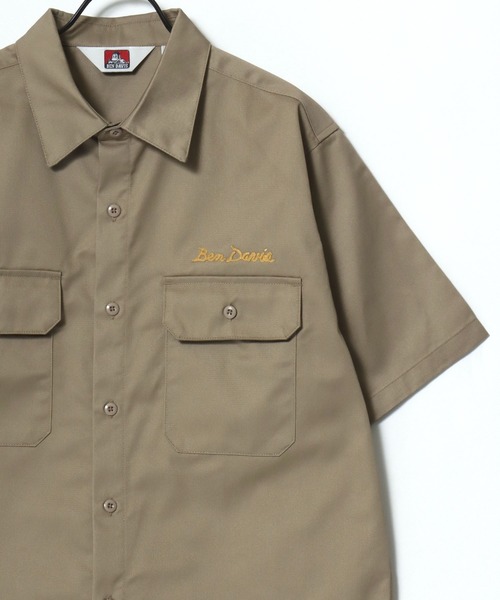 BEN DAVIS(ベンデイビス)の「BEN DAVIS/ベンデイビス SS WORK SHIRT/オーバーサイズ TCツイル ワーク レギュラーカラー 半袖シャツ/レディース メンズ(シャツ/ブラウス・メンズ・ブラック/ストライプ/ネイビー/ベージュ・XL/L/M)」の6枚目の写真