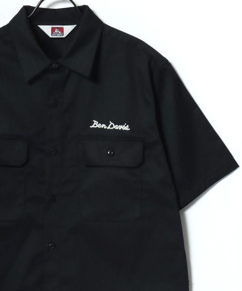 BEN DAVIS(ベンデイビス)の「BEN DAVIS/ベンデイビス SS WORK SHIRT/オーバーサイズ TCツイル ワーク レギュラーカラー 半袖シャツ/レディース メンズ(シャツ/ブラウス・メンズ・ブラック/ストライプ/ネイビー/ベージュ・XL/L/M)」の5枚目の写真