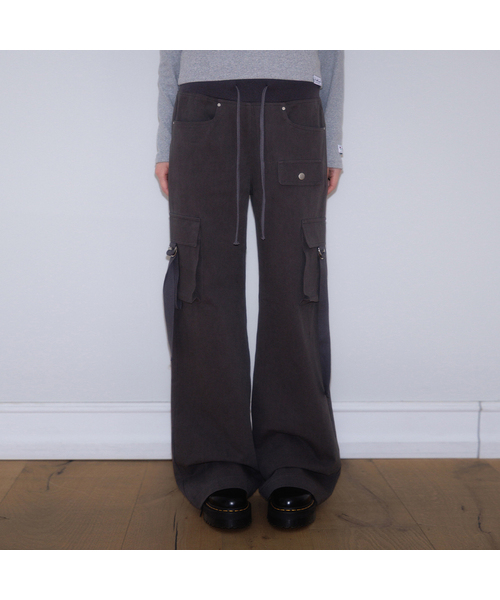Cargo Slim Bootcut Pants [Charcoal]