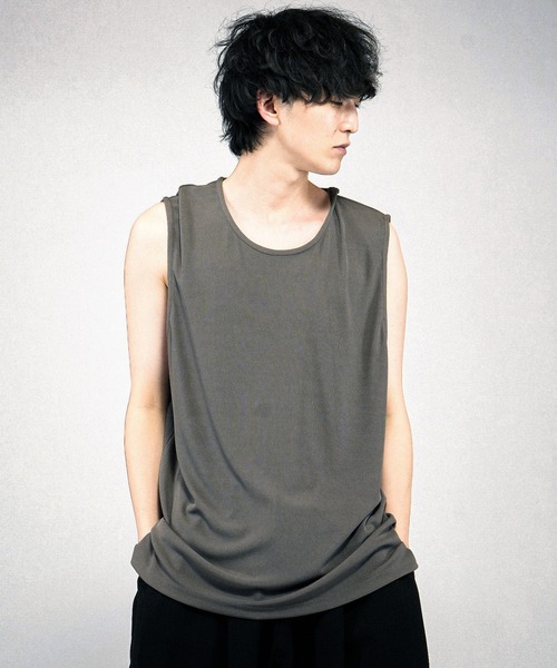 NO ID.（ノーアイディ）の「【NO ID.】Sheer Layered Sleeveless Pullover / シアーレイヤードスリーブレスプルオーバー（Tシャツ/カットソー・メンズ・アイボリー/ブラック/グレー・ONE SIZE）」の19枚目の写真