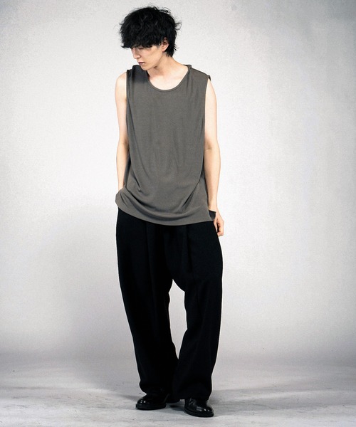 NO ID.（ノーアイディ）の「【NO ID.】Sheer Layered Sleeveless Pullover / シアーレイヤードスリーブレスプルオーバー（Tシャツ/カットソー・メンズ・アイボリー/ブラック/グレー・ONE SIZE）」の20枚目の写真