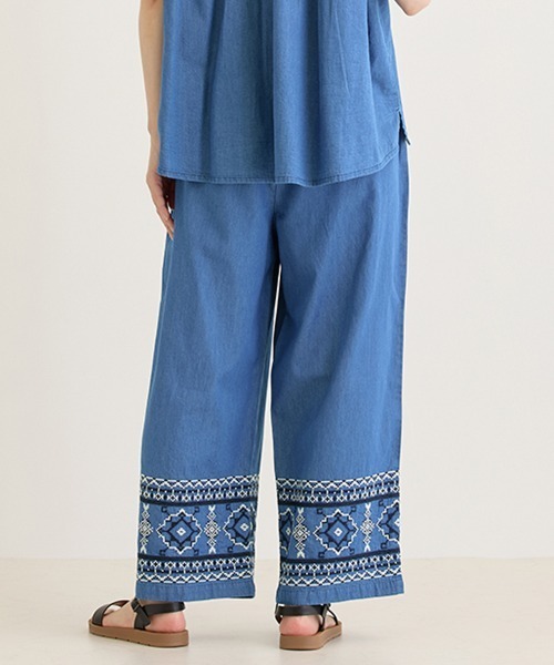 チチカカ(チチカカ)の「Shanti Shanti デニム刺繍パンツ【WEB限定】(デニムパンツ・レディース・ネイビー/ライトブルー・FREE)」の7枚目の写真