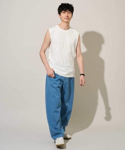 a.v.v(アーヴェヴェ)の「【接触冷感】ノースリーブカットソー(Tシャツ/カットソー・メンズ・ホワイト/チャコールグレー/ブラック・44/48/46/50/52)」の5枚目の写真