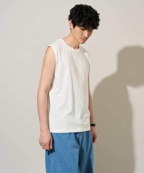 a.v.v(アーヴェヴェ)の「【接触冷感】ノースリーブカットソー(Tシャツ/カットソー・メンズ・ホワイト/チャコールグレー/ブラック・44/48/46/50/52)」の15枚目の写真
