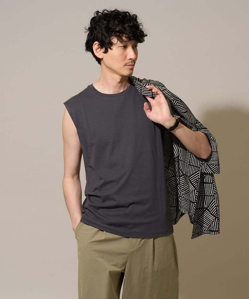 a.v.v(アーヴェヴェ)の「【接触冷感】ノースリーブカットソー(Tシャツ/カットソー・メンズ・ホワイト/チャコールグレー/ブラック・44/48/46/50/52)」の22枚目の写真